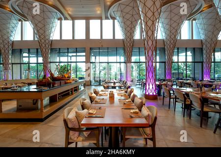 Cam Ranh, Khanh Hoa Province, Vietnam-December 3, 2021: Decorative scene in the breakfast lounge at Radisson Blu Resort Cam Ranh five stars in Cam Ran Stock Photo