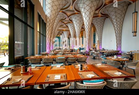 Cam Ranh, Khanh Hoa Province, Vietnam-December 3, 2021: Decorative scene in the breakfast lounge at Radisson Blu Resort Cam Ranh five stars in Cam Ran Stock Photo