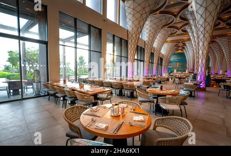 Cam Ranh, Khanh Hoa Province, Vietnam-December 3, 2021: Decorative scene in the breakfast lounge at Radisson Blu Resort Cam Ranh five stars in Cam Ran Stock Photo