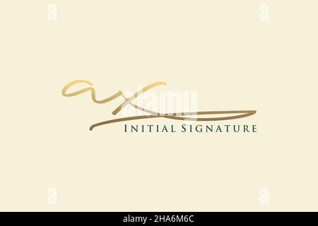AX Letter Signature Logo Template elegant design logo. Hand drawn Calligraphy lettering Vector illustration. Stock Vector