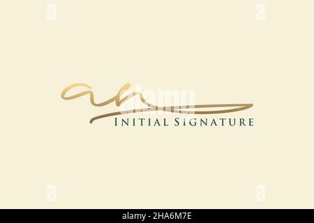 AN Letter Signature Logo Template elegant design logo. Hand drawn Calligraphy lettering Vector illustration. Stock Vector