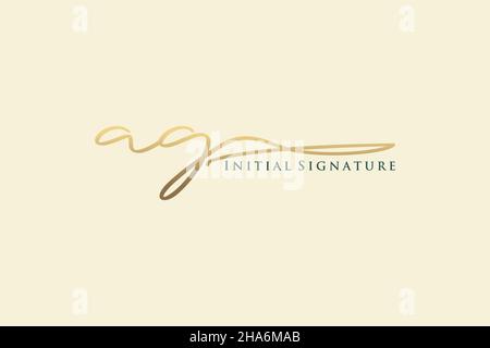 AG Letter Signature Logo Template elegant design logo. Hand drawn Calligraphy lettering Vector illustration. Stock Vector