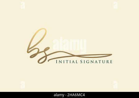 BS Letter Signature Logo Template elegant design logo. Hand drawn Calligraphy lettering Vector illustration. Stock Vector