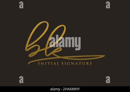 BK Letter Signature Logo Template elegant design logo. Hand drawn Calligraphy lettering Vector illustration. Stock Vector