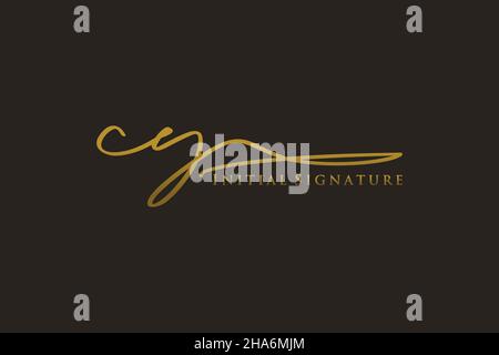 CY Letter Signature Logo Template elegant design logo. Hand drawn Calligraphy lettering Vector illustration. Stock Vector