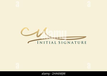 CV Letter Signature Logo Template elegant design logo. Hand drawn Calligraphy lettering Vector illustration. Stock Vector