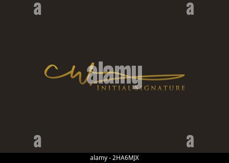 C, W, CW Initial letter handwritten and signature vector image template ...