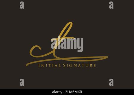CT Letter Signature Logo Template elegant design logo. Hand drawn Calligraphy lettering Vector illustration. Stock Vector