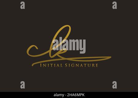 CK Letter Signature Logo Template elegant design logo. Hand drawn Calligraphy lettering Vector illustration. Stock Vector