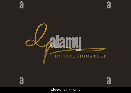DP Letter Signature Logo Template elegant design logo. Hand drawn Calligraphy lettering Vector illustration. Stock Vector