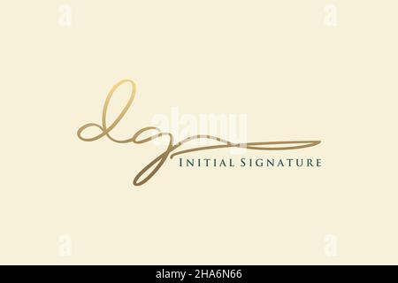 DG Letter Signature Logo Template elegant design logo. Hand drawn Calligraphy lettering Vector illustration. Stock Vector