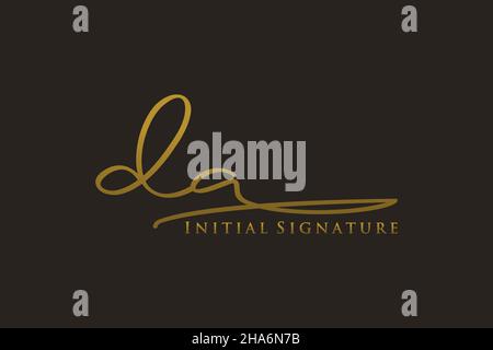 DA Letter Signature Logo Template elegant design logo. Hand drawn Calligraphy lettering Vector illustration. Stock Vector