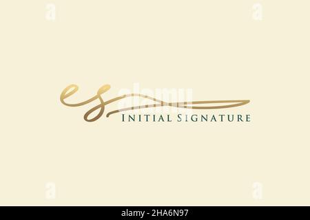 CS Letter Signature Logo Template elegant design logo. Hand drawn Calligraphy lettering Vector illustration. Stock Vector