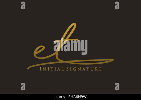 CT Letter Signature Logo Template elegant design logo. Hand drawn Calligraphy lettering Vector illustration. Stock Vector