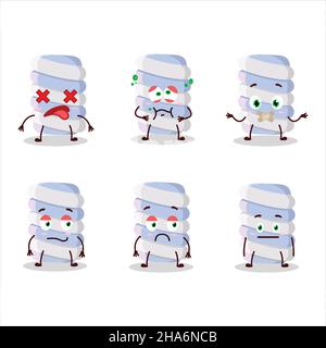 Blue marshmallow twist cartoon character with nope expression. Vector illustration Stock Vector