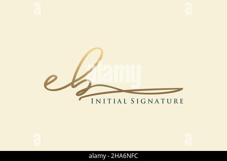 EB Letter Signature Logo Template elegant design logo. Hand drawn Calligraphy lettering Vector illustration. Stock Vector