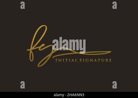 FY Letter Signature Logo Template elegant design logo. Hand drawn Calligraphy lettering Vector illustration. Stock Vector