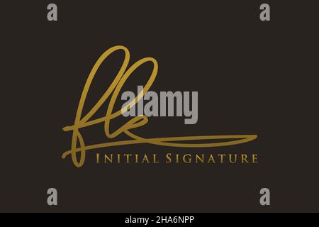 FK Letter Signature Logo Template elegant design logo. Hand drawn Calligraphy lettering Vector illustration. Stock Vector