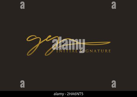 GY Letter Signature Logo Template elegant design logo. Hand drawn Calligraphy lettering Vector illustration. Stock Vector