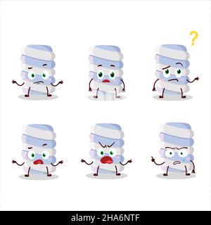 Cartoon character of blue marshmallow twist with what expression. Vector illustration Stock Vector