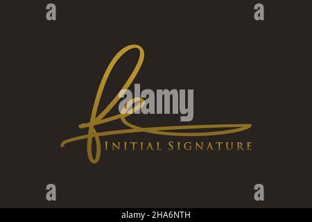 FE Letter Signature Logo Template elegant design logo. Hand drawn Calligraphy lettering Vector illustration. Stock Vector