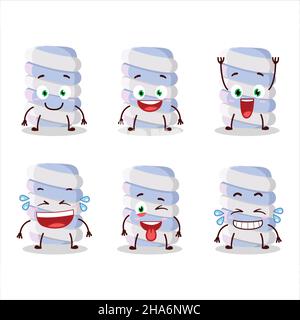 Cartoon character of blue marshmallow twist with smile expression. Vector illustration Stock Vector