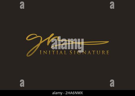 GR Letter Signature Logo Template elegant design logo. Hand drawn Calligraphy lettering Vector illustration. Stock Vector
