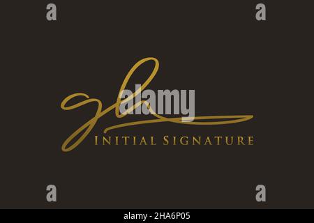 GH Letter Signature Logo Template elegant design logo. Hand drawn Calligraphy lettering Vector illustration. Stock Vector