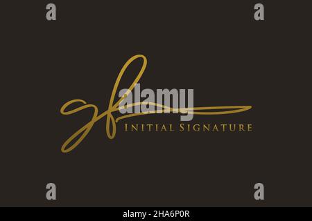 GF Letter Signature Logo Template elegant design logo. Hand drawn Calligraphy lettering Vector illustration. Stock Vector