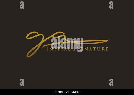 GA Letter Signature Logo Template elegant design logo. Hand drawn Calligraphy lettering Vector illustration. Stock Vector