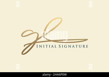 GL Letter Signature Logo Template elegant design logo. Hand drawn Calligraphy lettering Vector illustration. Stock Vector