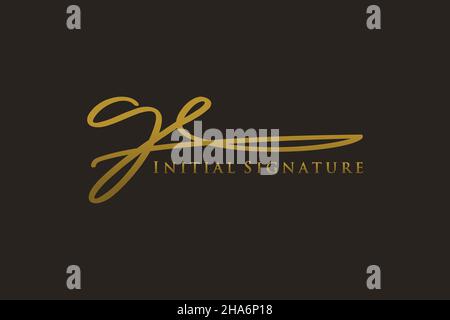 GE Letter Signature Logo Template elegant design logo. Hand drawn Calligraphy lettering Vector illustration. Stock Vector