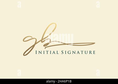 GB Letter Signature Logo Template elegant design logo. Hand drawn Calligraphy lettering Vector illustration. Stock Vector