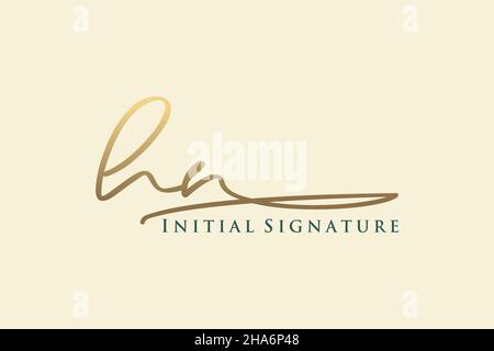 HN Letter Signature Logo Template elegant design logo. Hand drawn Calligraphy lettering Vector illustration. Stock Vector