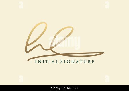 HL Letter Signature Logo Template elegant design logo. Hand drawn Calligraphy lettering Vector illustration. Stock Vector