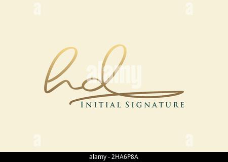 HD Letter Signature Logo Template elegant design logo. Hand drawn Calligraphy lettering Vector illustration. Stock Vector