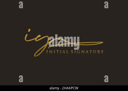 IY Letter Signature Logo Template elegant design logo. Hand drawn Calligraphy lettering Vector illustration. Stock Vector