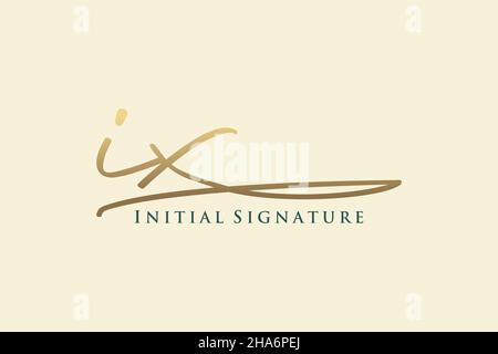 IX Letter Signature Logo Template elegant design logo. Hand drawn Calligraphy lettering Vector illustration. Stock Vector
