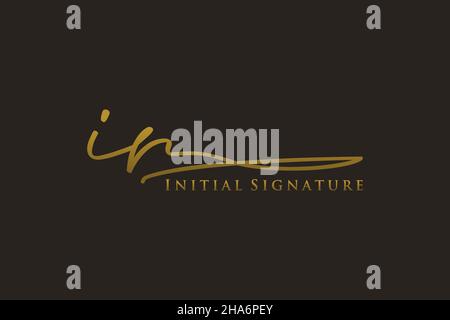 IR Letter Signature Logo Template elegant design logo. Hand drawn Calligraphy lettering Vector illustration. Stock Vector