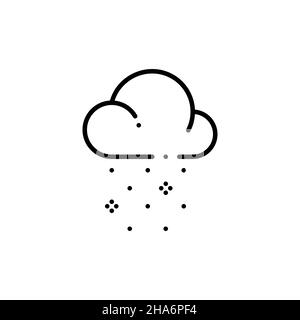 Snowing from a cloud. Winter weather. Pixel perfect, editable stroke icon Stock Vector