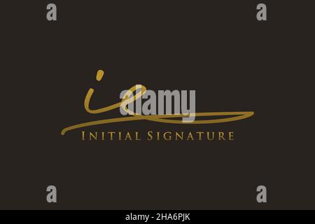 IE Letter Signature Logo Template elegant design logo. Hand drawn Calligraphy lettering Vector illustration. Stock Vector