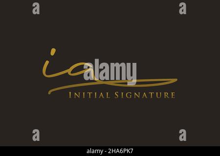 IA Letter Signature Logo Template elegant design logo. Hand drawn Calligraphy lettering Vector illustration. Stock Vector
