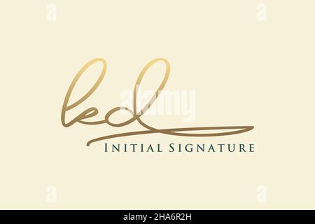 KD Letter Signature Logo Template elegant design logo. Hand drawn Calligraphy lettering Vector illustration. Stock Vector