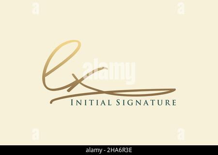 LX Letter Signature Logo Template elegant design logo. Hand drawn Calligraphy lettering Vector illustration. Stock Vector