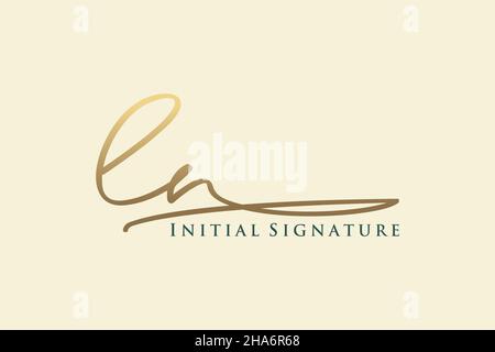 LN Letter Signature Logo Template elegant design logo. Hand drawn Calligraphy lettering Vector illustration. Stock Vector