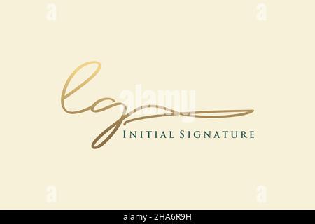 LG Letter Signature Logo Template elegant design logo. Hand drawn Calligraphy lettering Vector illustration. Stock Vector