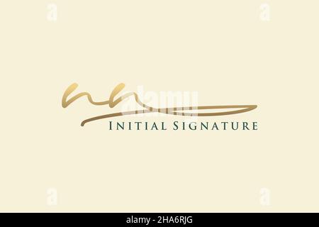 NN Letter Signature Logo Template elegant design logo. Hand drawn Calligraphy lettering Vector illustration. Stock Vector