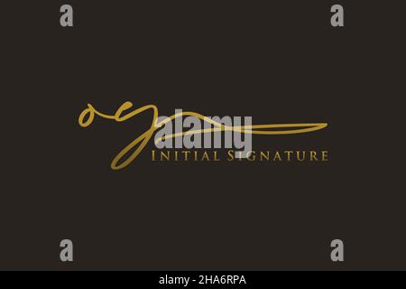 OY Letter Signature Logo Template elegant design logo. Hand drawn Calligraphy lettering Vector illustration. Stock Vector