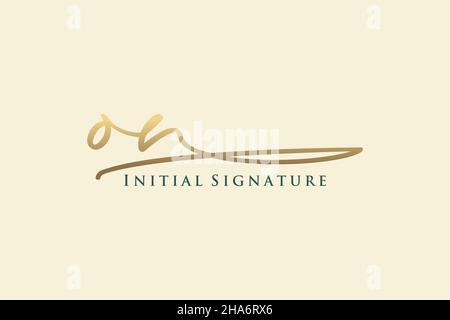 ON Letter Signature Logo Template elegant design logo. Hand drawn Calligraphy lettering Vector illustration. Stock Vector