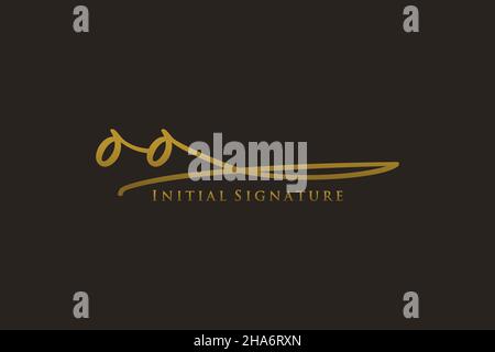 OO Letter Signature Logo Template elegant design logo. Hand drawn Calligraphy lettering Vector illustration. Stock Vector